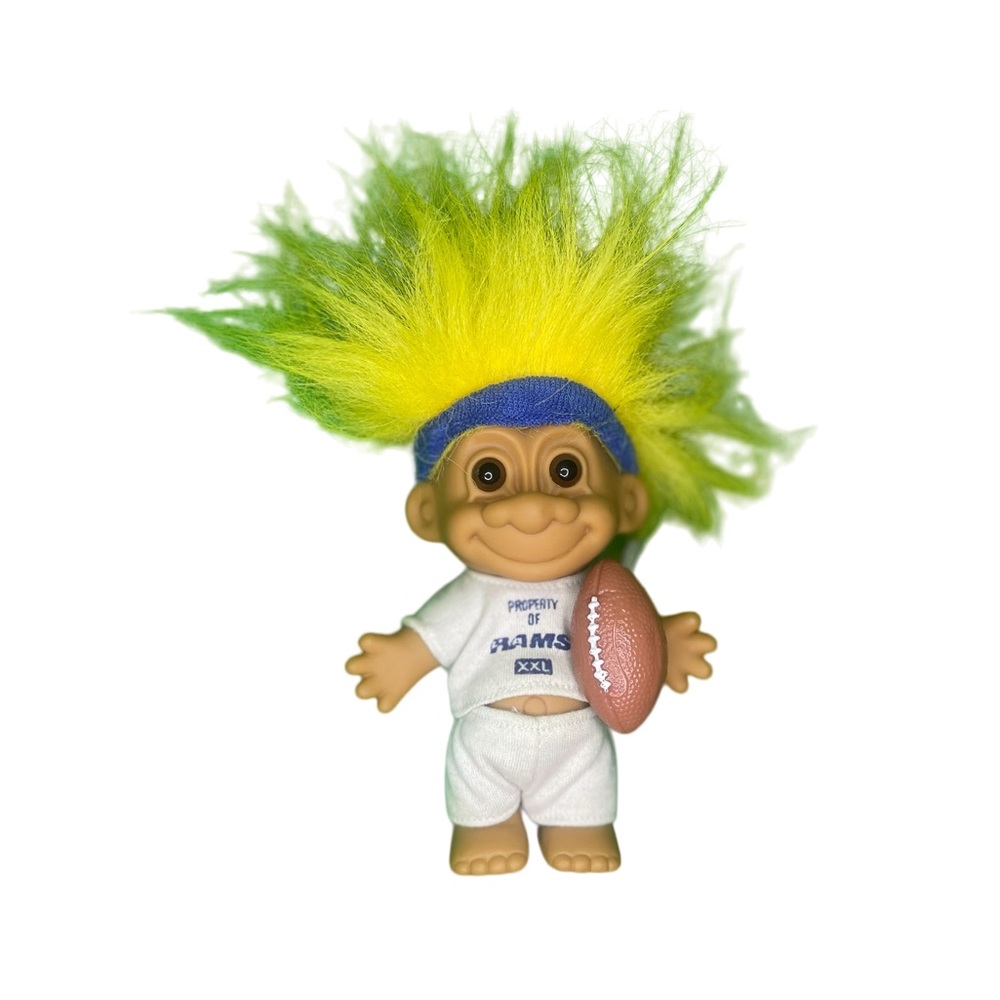 1980’s Vintage Los Angeles Rams Troll Doll w/Football